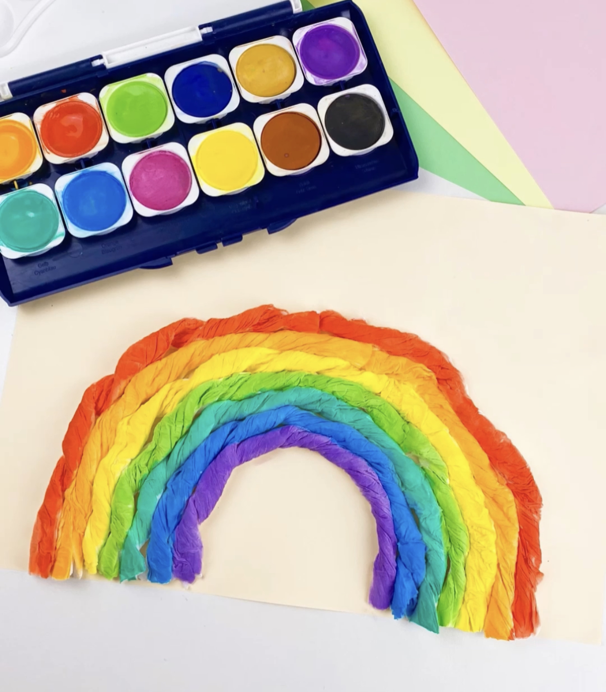 Regenbogen Wasserfarben - Basteln mit Kindern