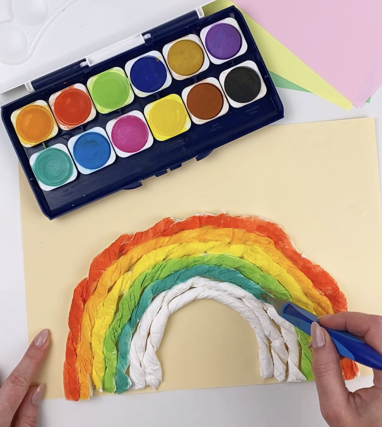 Regenbogen Mit Wasserfarben Basteln Mit Kindern Regenbogen Mit Wasserfarben Basteln Mit Kindern