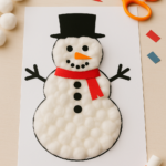 Schneemann aus Watte Bastelidee für Kinder5