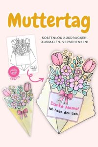 Muttertag Geschenk-Karte basteln Blumenstraus26