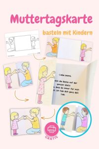 Muttertagskarten zum Falten - kostenlose Bastelvorlagen für Kinder