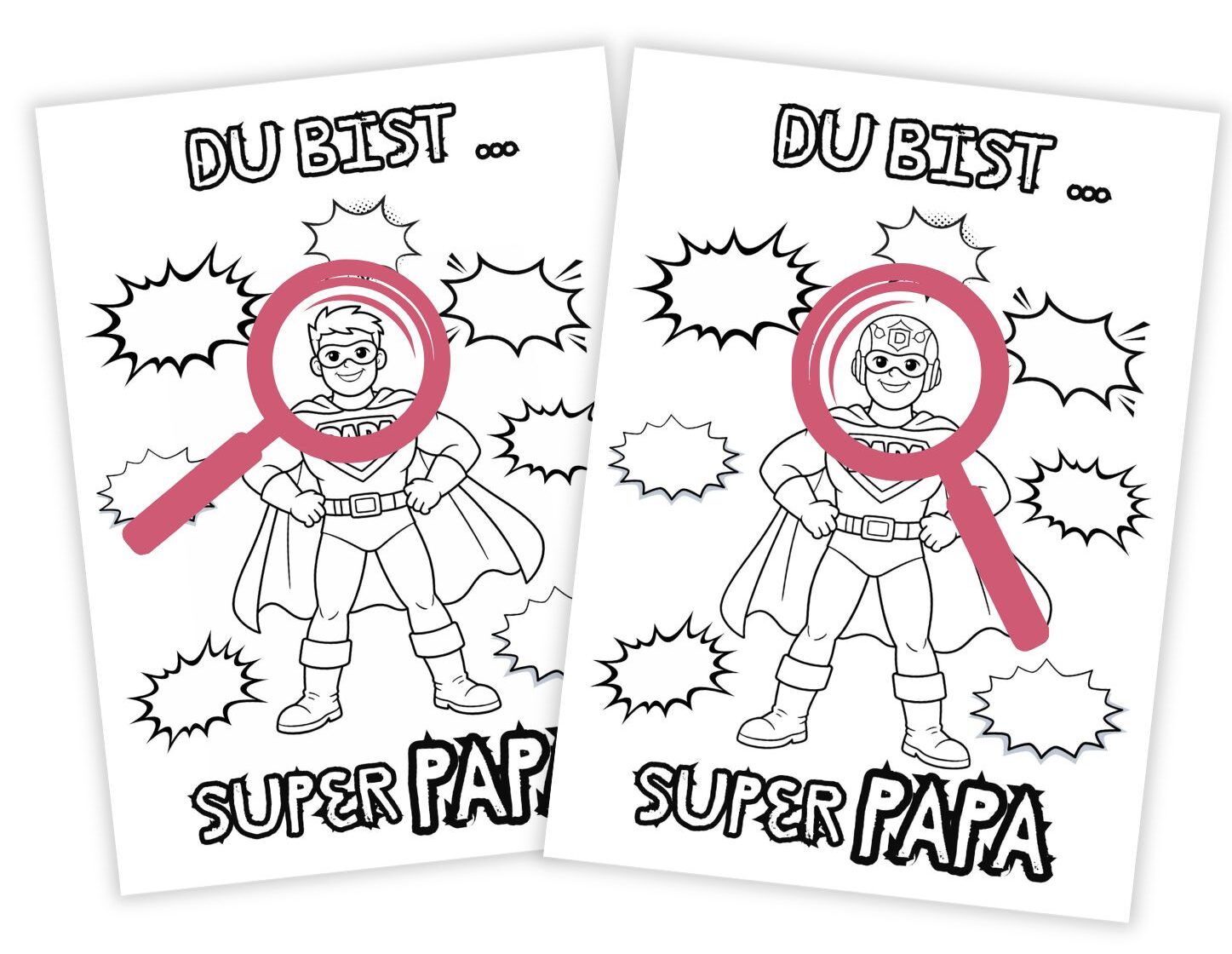 atertag Bastelidee für Kinder zum kostenlos Ausdrucken: Superheld