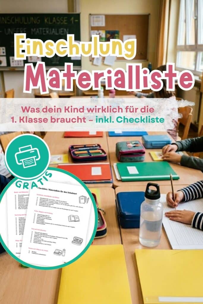 Einschulung Materialliste Checkliste