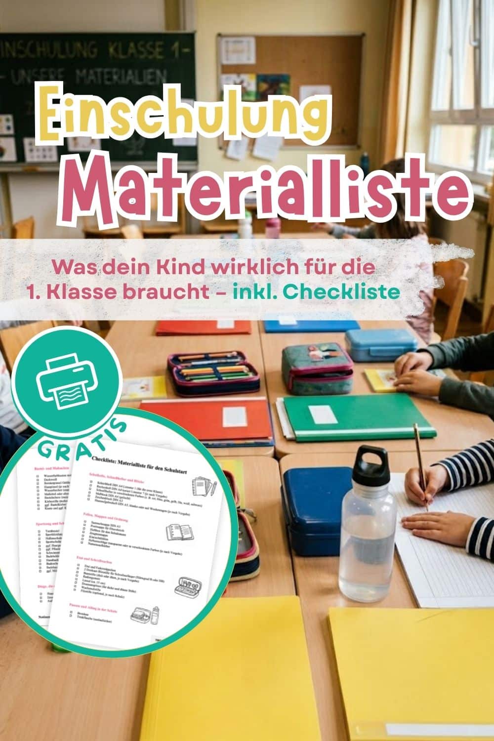 Einschulung Materialliste Checkliste