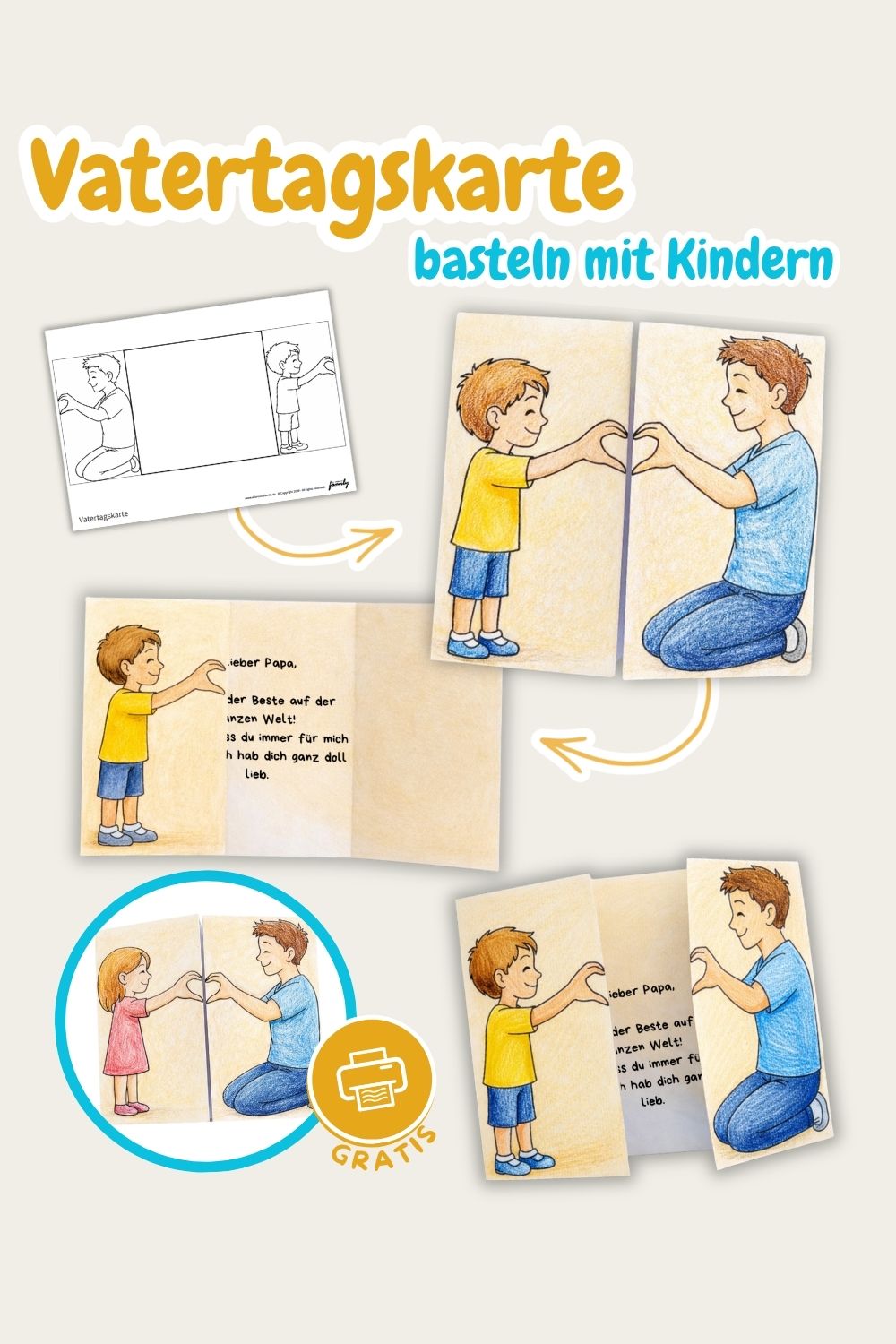 Vatertag Karte Basteln mit Kindern