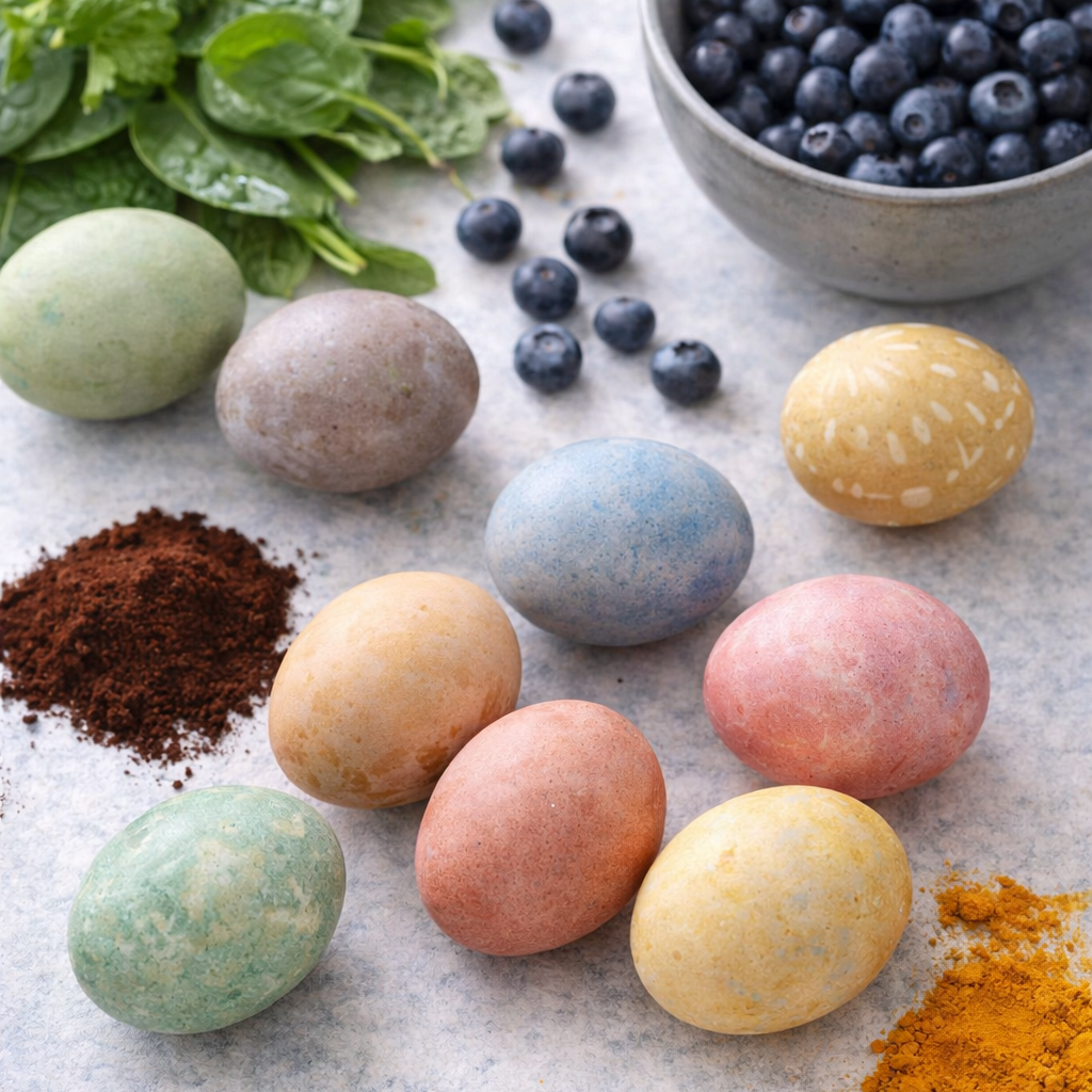 Ostereier mit Lebensmittelfarbe und Essig färben6